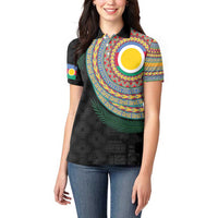 Shefa Tribal Tattoo with Namele Leaves Women Polo Shirt LT03 - Polynesian Pride