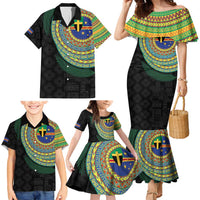 Tafea Tribal Tattoo with Namele Leaves Family Matching Mermaid Dress and Hawaiian Shirt LT03 - Polynesian Pride