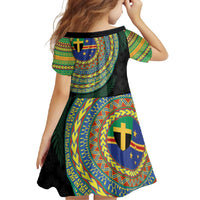 Tafea Tribal Tattoo with Namele Leaves Family Matching Off Shoulder Maxi Dress and Hawaiian Shirt LT03 - Polynesian Pride