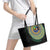 Tafea Tribal Tattoo with Namele Leaves Leather Tote Bag