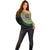 Tafea Tribal Tattoo with Namele Leaves Off Shoulder Sweater