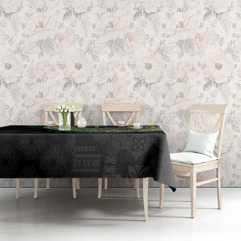 Tafea Tribal Tattoo with Namele Leaves Tablecloth