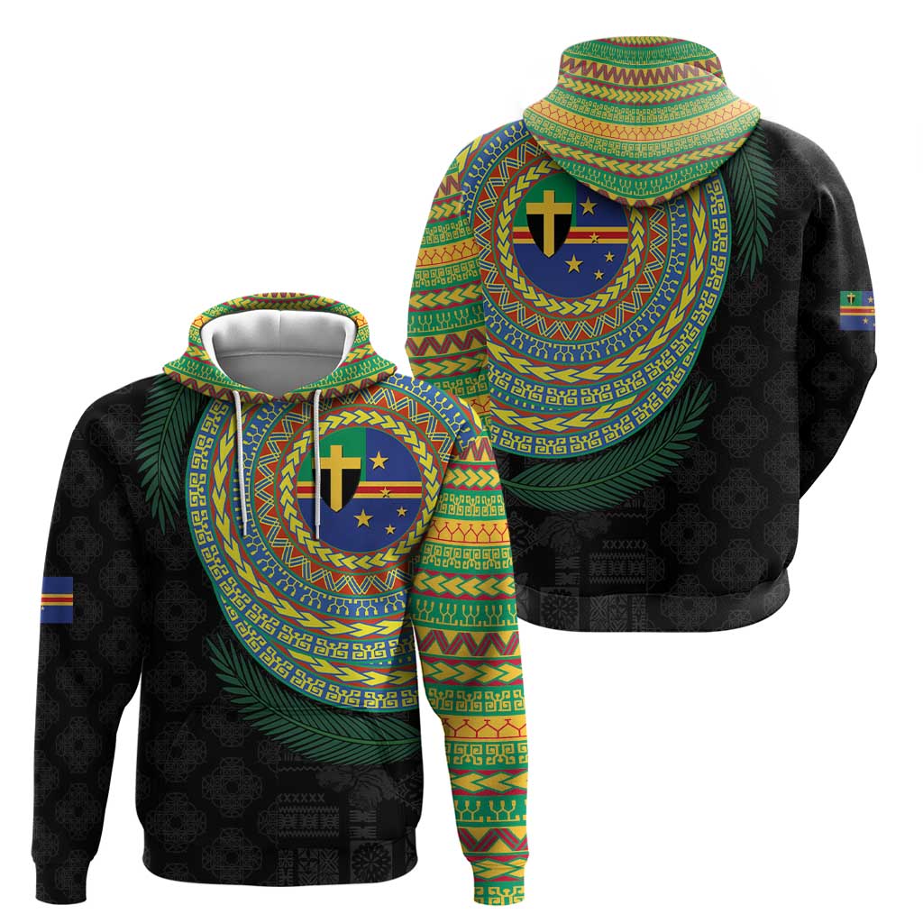 Tafea Tribal Tattoo with Namele Leaves Zip Hoodie