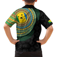 Malampa Tribal Tattoo with Namele Leaves Kid Hawaiian Shirt