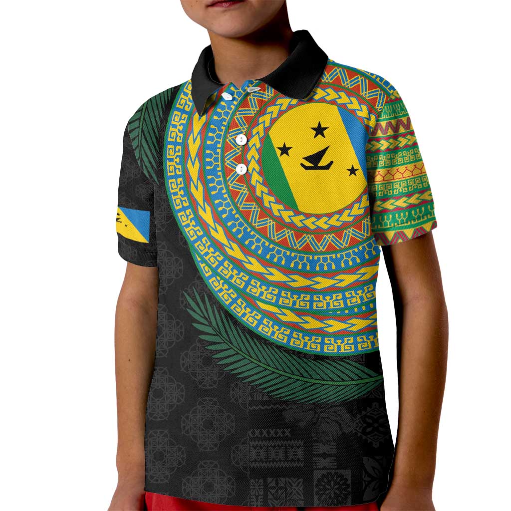Malampa Tribal Tattoo with Namele Leaves Kid Polo Shirt