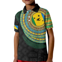 Malampa Tribal Tattoo with Namele Leaves Kid Polo Shirt