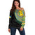 Malampa Tribal Tattoo with Namele Leaves Off Shoulder Sweater