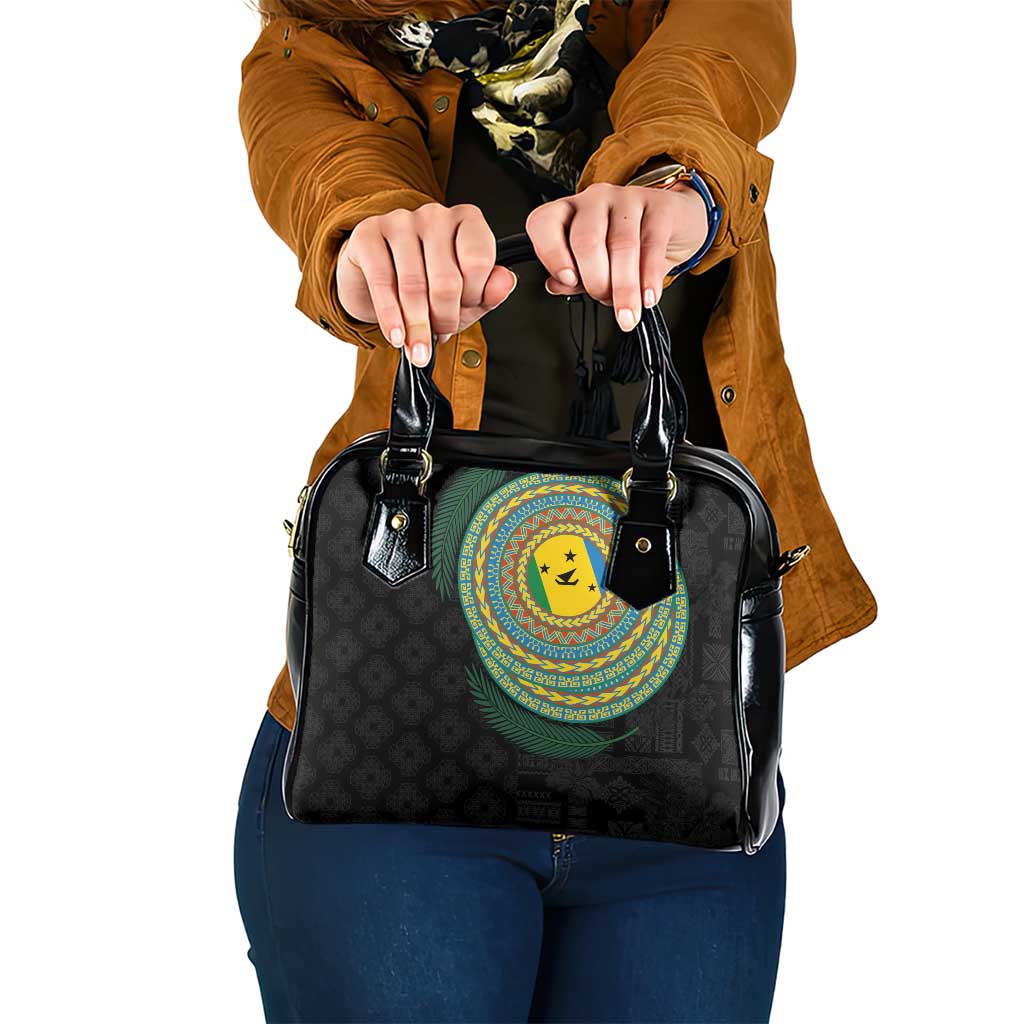 Malampa Tribal Tattoo with Namele Leaves Shoulder Handbag