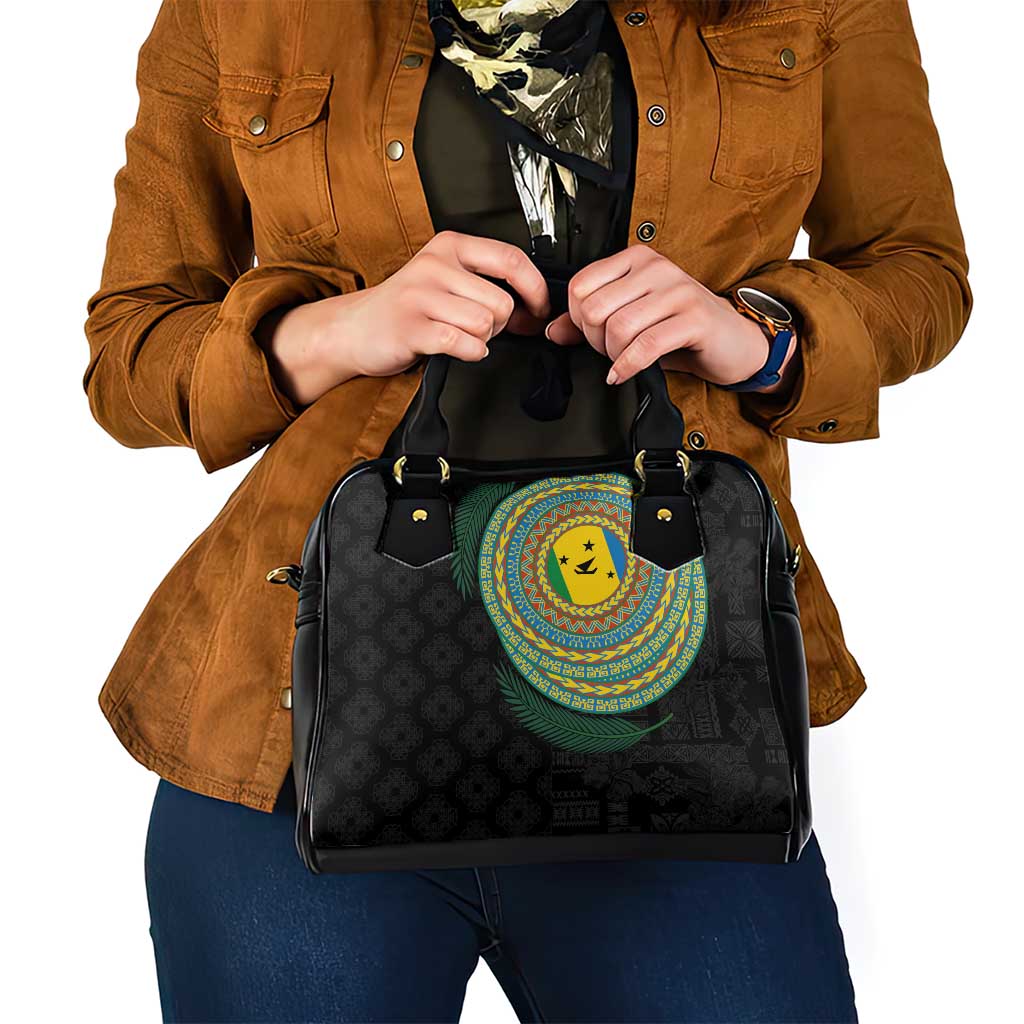 Malampa Tribal Tattoo with Namele Leaves Shoulder Handbag