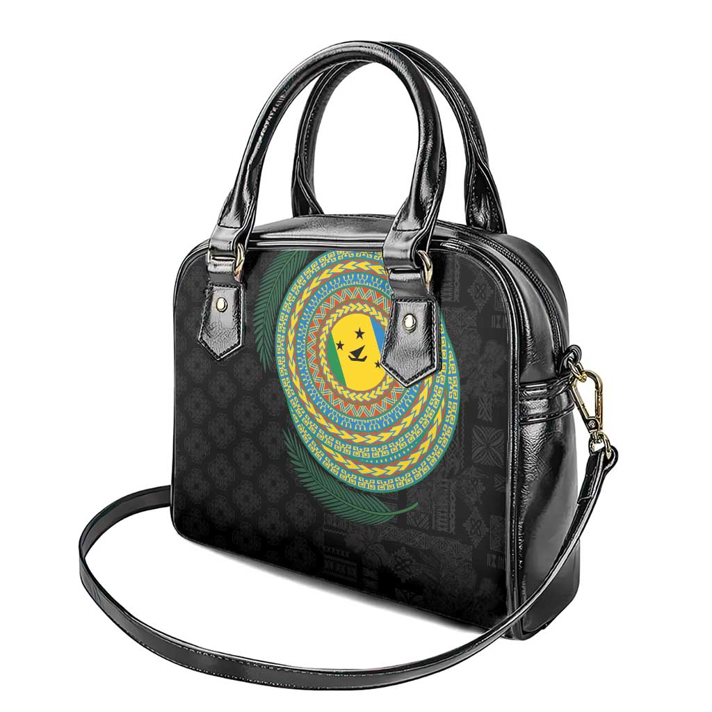Malampa Tribal Tattoo with Namele Leaves Shoulder Handbag