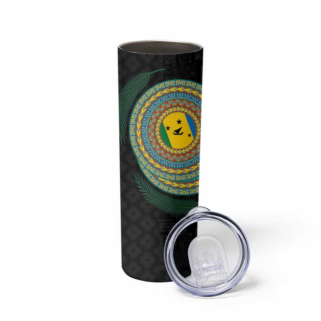 Malampa Tribal Tattoo with Namele Leaves Skinny Tumbler