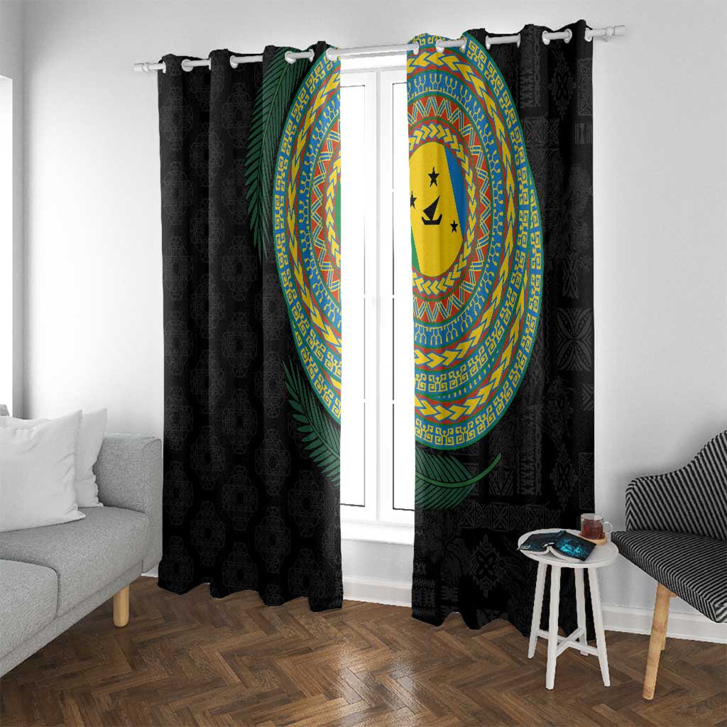 Malampa Tribal Tattoo with Namele Leaves Window Curtain