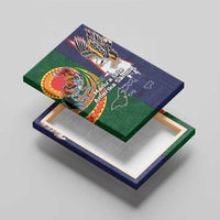 Manuʻa Islands and American Samoa Together Canvas Wall Art Rooster and Eagle Mascot National Map and Flag Style