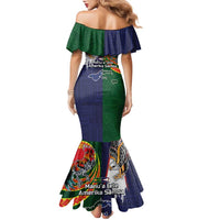 Manuʻa Islands and American Samoa Together Family Matching Mermaid Dress and Hawaiian Shirt Rooster and Eagle Mascot National Map and Flag Style LT03 - Polynesian Pride