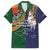 Manuʻa Islands and American Samoa Together Family Matching Off The Shoulder Long Sleeve Dress and Hawaiian Shirt Rooster and Eagle Mascot National Map and Flag Style