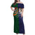 Manuʻa Islands and American Samoa Together Family Matching Off Shoulder Maxi Dress and Hawaiian Shirt Rooster and Eagle Mascot National Map and Flag Style