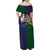 Manuʻa Islands and American Samoa Together Family Matching Off Shoulder Maxi Dress and Hawaiian Shirt Rooster and Eagle Mascot National Map and Flag Style