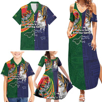 Manuʻa Islands and American Samoa Together Family Matching Summer Maxi Dress and Hawaiian Shirt Rooster and Eagle Mascot National Map and Flag Style LT03 - Polynesian Pride