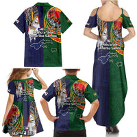 Manuʻa Islands and American Samoa Together Family Matching Summer Maxi Dress and Hawaiian Shirt Rooster and Eagle Mascot National Map and Flag Style LT03 - Polynesian Pride