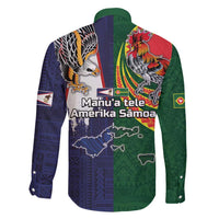 Manuʻa Islands and American Samoa Together Family Matching Tank Maxi Dress and Hawaiian Shirt Rooster and Eagle Mascot National Map and Flag Style LT03 - Polynesian Pride