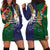 Manuʻa Islands and American Samoa Together Hoodie Dress Rooster and Eagle Mascot National Map and Flag Style