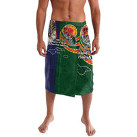 Manuʻa Islands and American Samoa Together Lavalava Rooster and Eagle Mascot National Map and Flag Style