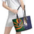 Manuʻa Islands and American Samoa Together Leather Tote Bag Rooster and Eagle Mascot National Map and Flag Style