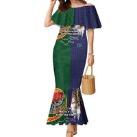 Manuʻa Islands and American Samoa Together Mermaid Dress Rooster and Eagle Mascot National Map and Flag Style