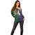 Manuʻa Islands and American Samoa Together Off Shoulder Sweater Rooster and Eagle Mascot National Map and Flag Style