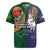 Manuʻa Islands and American Samoa Together Rugby Jersey Rooster and Eagle Mascot National Map and Flag Style