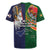 Manuʻa Islands and American Samoa Together Rugby Jersey Rooster and Eagle Mascot National Map and Flag Style