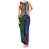 Manuʻa Islands and American Samoa Together Tank Maxi Dress Rooster and Eagle Mascot National Map and Flag Style