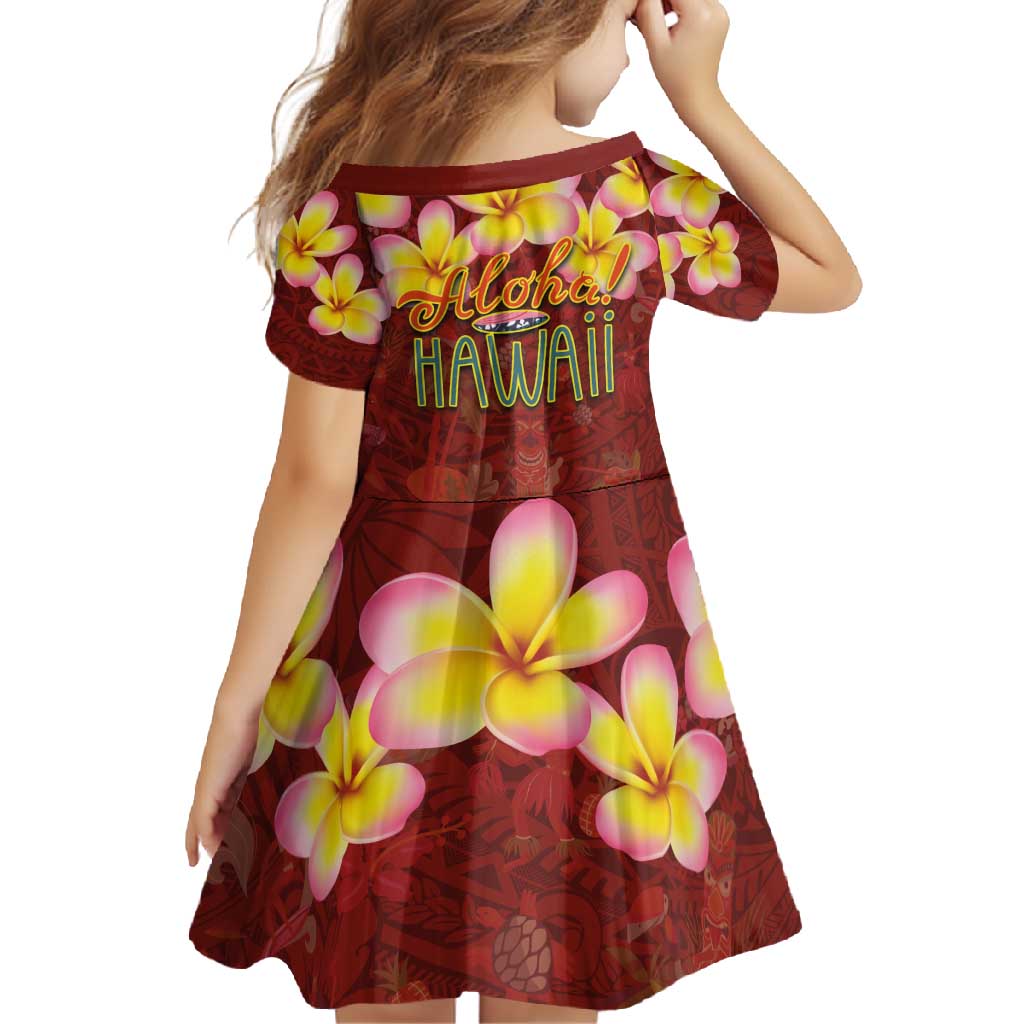 Aloha Plumeria Flowers Family Matching Long Sleeve Bodycon Dress and Hawaiian Shirt With Hawaiian Style Tapa Tribal LT03 - Polynesian Pride