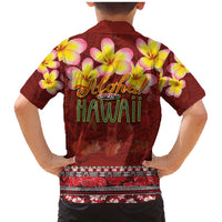Aloha Plumeria Flowers Family Matching Mermaid Dress and Hawaiian Shirt With Hawaiian Style Tapa Tribal LT03 - Polynesian Pride