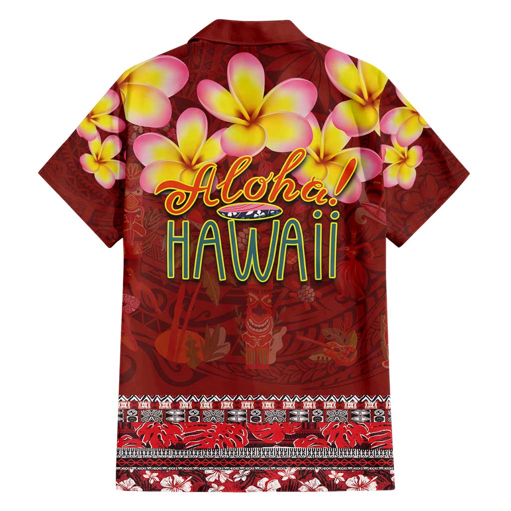 Aloha Plumeria Flowers Family Matching Short Sleeve Bodycon Dress and Hawaiian Shirt With Hawaiian Style Tapa Tribal LT03 - Polynesian Pride