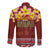 Aloha Plumeria Flowers Long Sleeve Button Shirt With Hawaiian Style Tapa Tribal