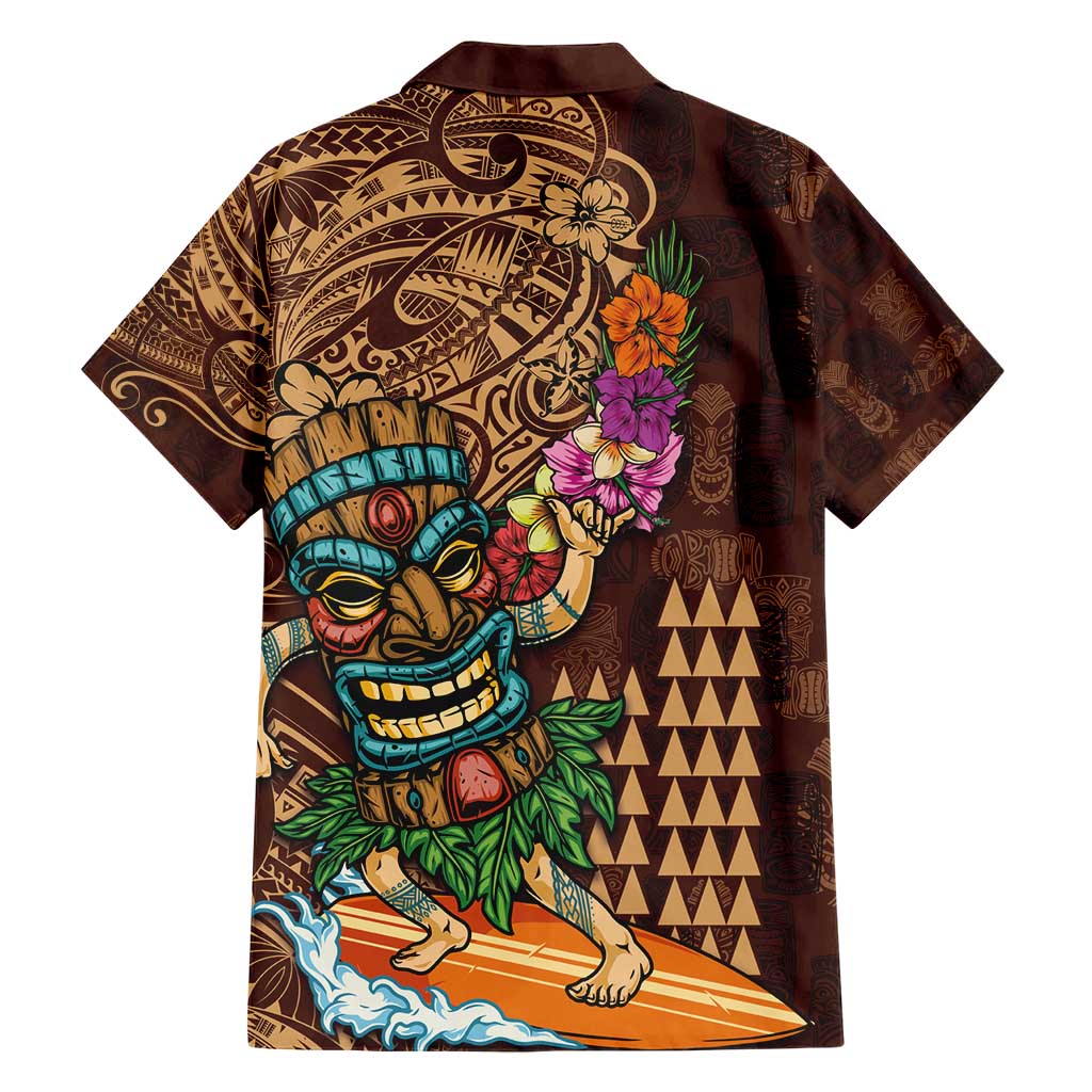 Hawaiian Tiki Mask Surfing Kakau Pattern Hawaiian Shirt