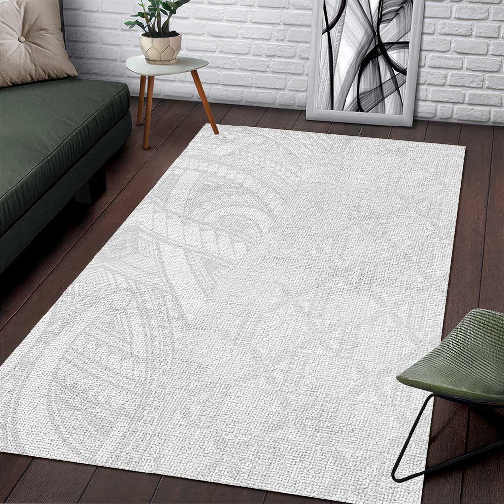 Niue White Sunday Area Rug Hiapo Tribal Art Tattoos LT03 White - Polynesian Pride