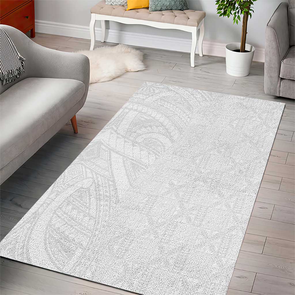 Niue White Sunday Area Rug Hiapo Tribal Art Tattoos - Polynesian Pride