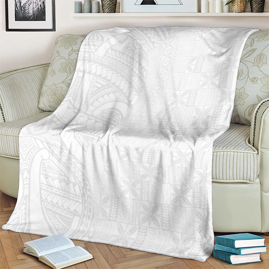 Niue White Sunday Blanket Hiapo Tribal Art Tattoos - Polynesian Pride