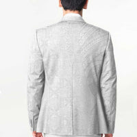 Niue White Sunday Blazer Hiapo Tribal Art Tattoos - Polynesian Pride