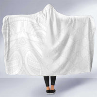 Niue White Sunday Hooded Blanket Hiapo Tribal Art Tattoos LT03 One Size White - Polynesian Pride