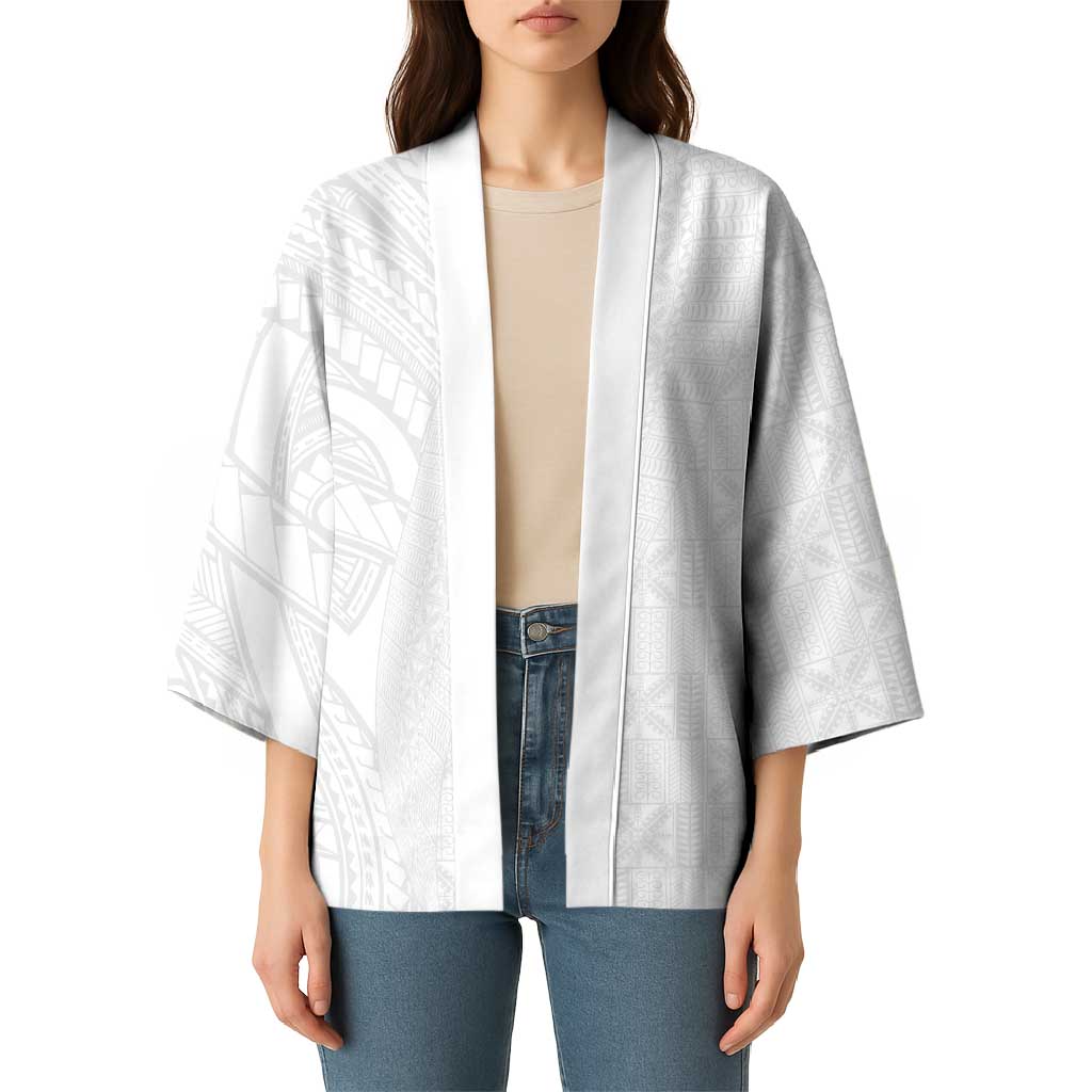 Niue White Sunday Kimono Hiapo Tribal Art Tattoos - Polynesian Pride