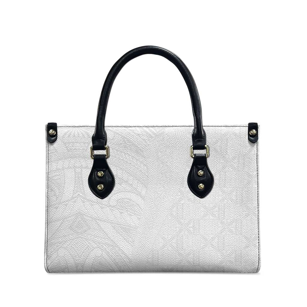 Niue White Sunday Leather Bag Hiapo Tribal Art Tattoos - Polynesian Pride