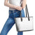 Niue White Sunday Leather Tote Bag Hiapo Tribal Art Tattoos - Polynesian Pride