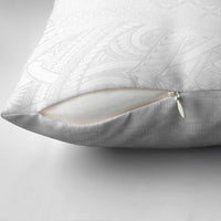 Niue White Sunday Pillow Cover Hiapo Tribal Art Tattoos - Polynesian Pride