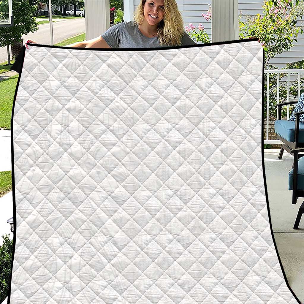 Niue White Sunday Quilt Hiapo Tribal Art Tattoos LT03 White - Polynesian Pride