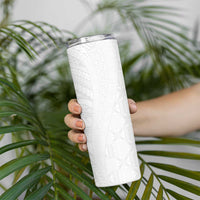Niue White Sunday Skinny Tumbler Hiapo Tribal Art Tattoos - Polynesian Pride