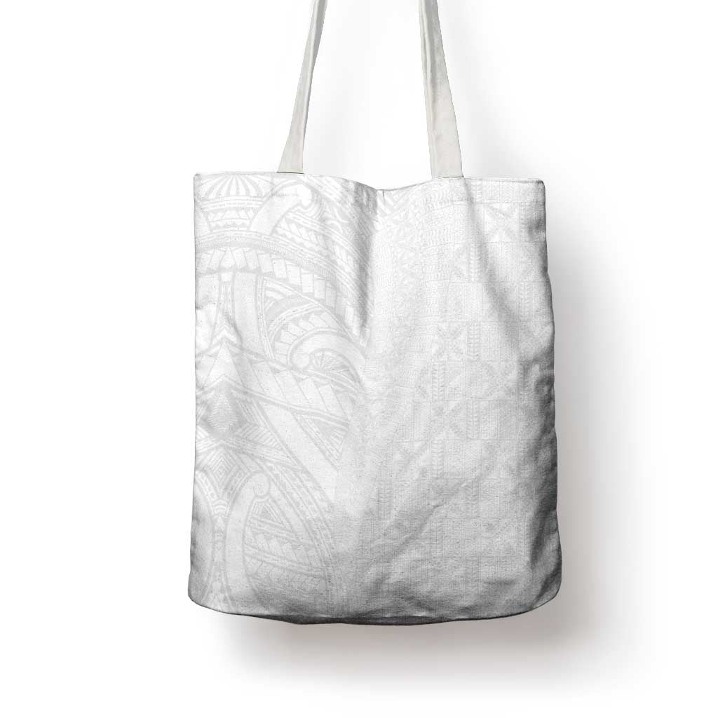 Niue White Sunday Tote Bag Hiapo Tribal Art Tattoos - Polynesian Pride