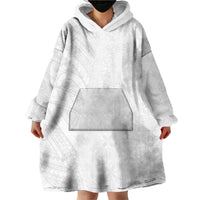 Niue White Sunday Wearable Blanket Hoodie Hiapo Tribal Art Tattoos - Polynesian Pride
